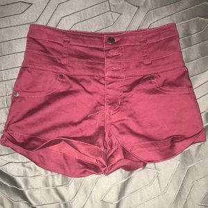 Maroon high waisted shorts